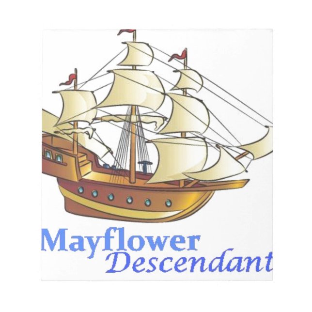 Mayflower Descendant Segelschiff Notizblock (Vorderseite)