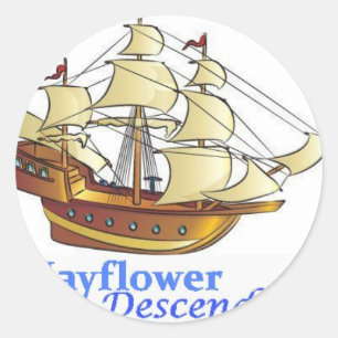 Mayflower Descendant Segelschiff Runder Aufkleber