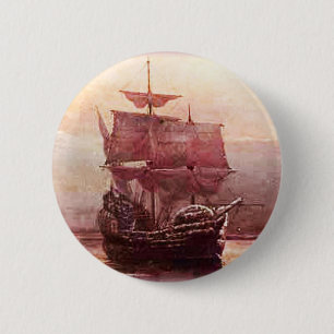 Mayflower im der Hudson-Hafen Button