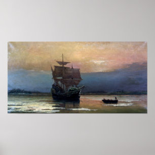 Mayflower in Plymouth-Hafen Poster