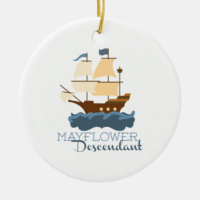 Mayflower Nachkomme Keramikornament (Vorne)