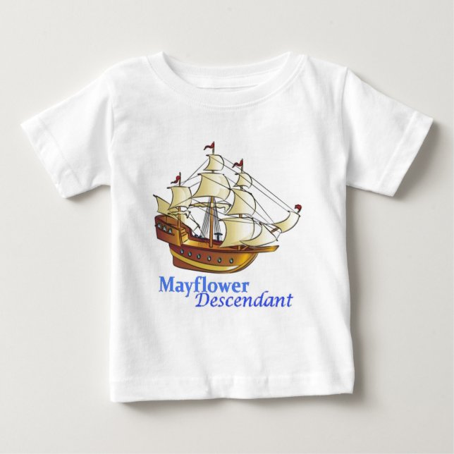 Mayflower Nachkomme-Segelschiff Baby T-shirt (Vorderseite)