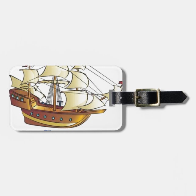Mayflower Nachkomme-Segelschiff Gepäckanhänger (Vorderseite horizontal)