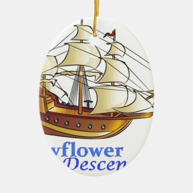 Mayflower Nachkomme-Segelschiff Keramikornament (Vorne)