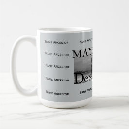 Mayflower Nachkomme w/Room für 14 Vorfahrn-Namen Kaffeetasse