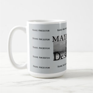 Mayflower Nachkomme w/Room für 14 Vorfahrn-Namen Kaffeetasse