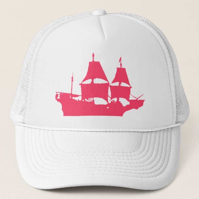Mayflower Pink Truckers Hat (Farbe auswählen) Truckerkappe (Vorderseite)