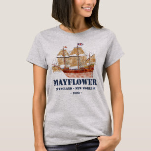 Mayflower Tall Ship - England in New World im Jahr T-Shirt
