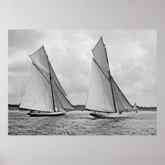 Mayflower und Galatea starten den America's Cup 18 Poster