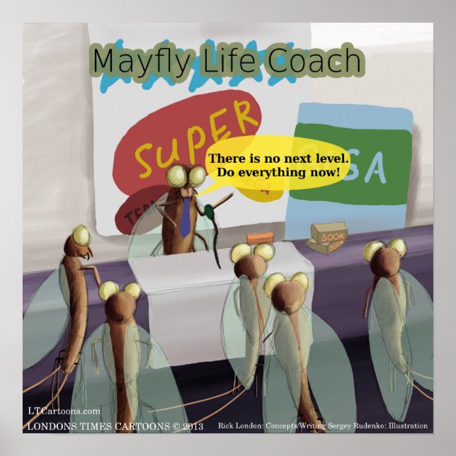 Mayfly Life Coach Funny Poster (Vorne)