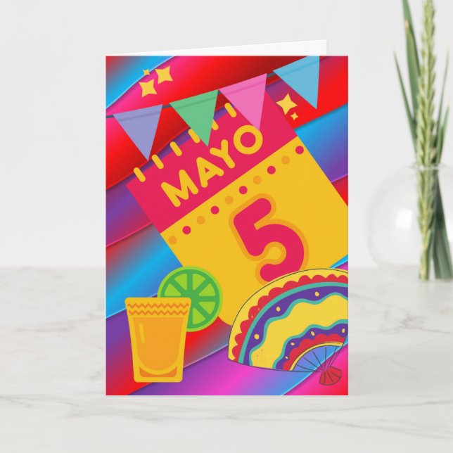 Mayo 5 Cinco de Mayo Colorful Celebration Karte (Vorderseite)