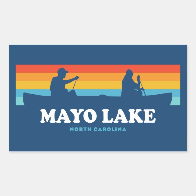 Mayo Lake North Carolina Canoe Rechteckiger Aufkleber (Vorderseite)