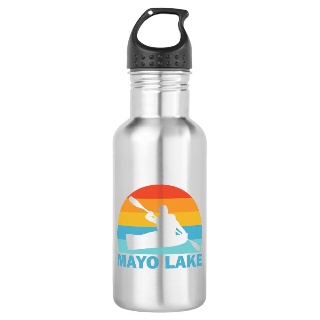 Mayo Lake North Carolina Kayak Edelstahlflasche (Vorderseite)