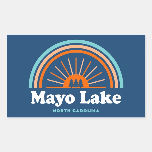 Mayo Lake North Carolina Rainbow Rechteckiger Aufkleber (Vorderseite)