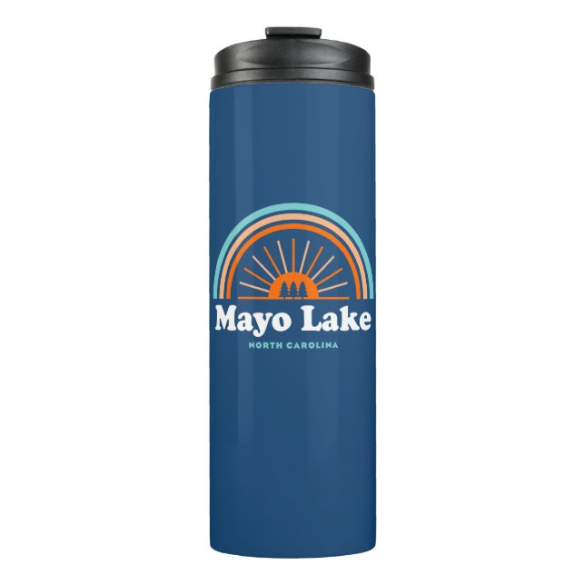 Mayo Lake North Carolina Rainbow Thermosbecher (Vorderseite)