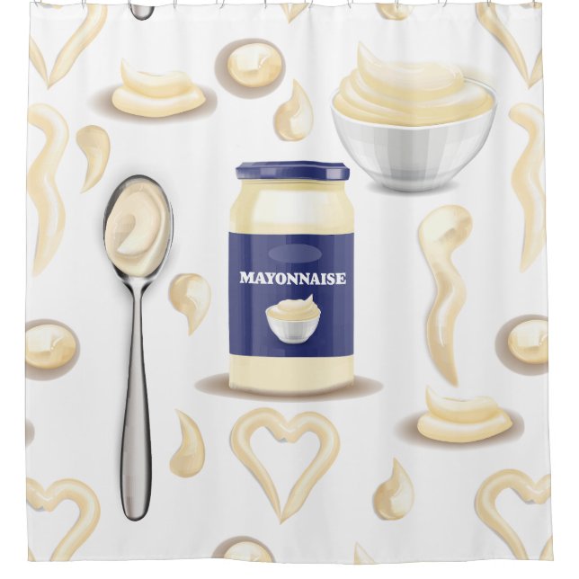 Mayo Mayonnaise Sahne-Spreizsauce Duschvorhang (Vorderseite)