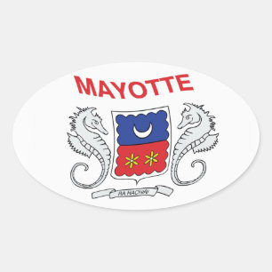 Mayotte-Flag-Aufkleber Ovaler Aufkleber