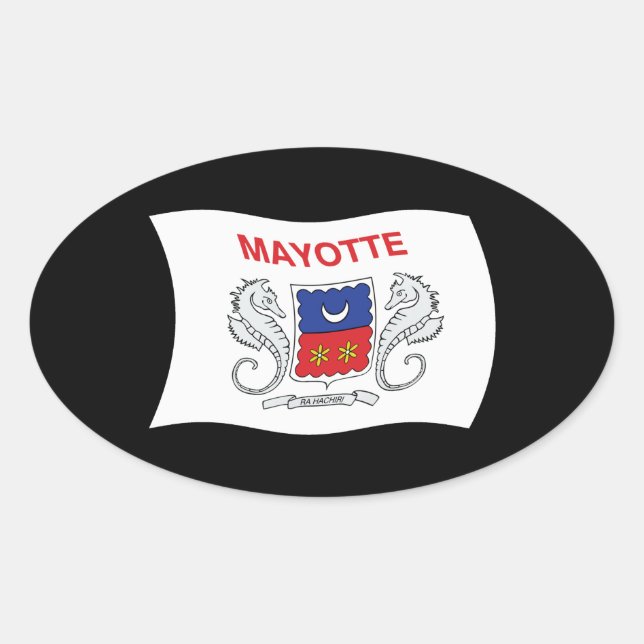 Mayotte-Flag-Aufkleber Ovaler Aufkleber (Vorderseite)