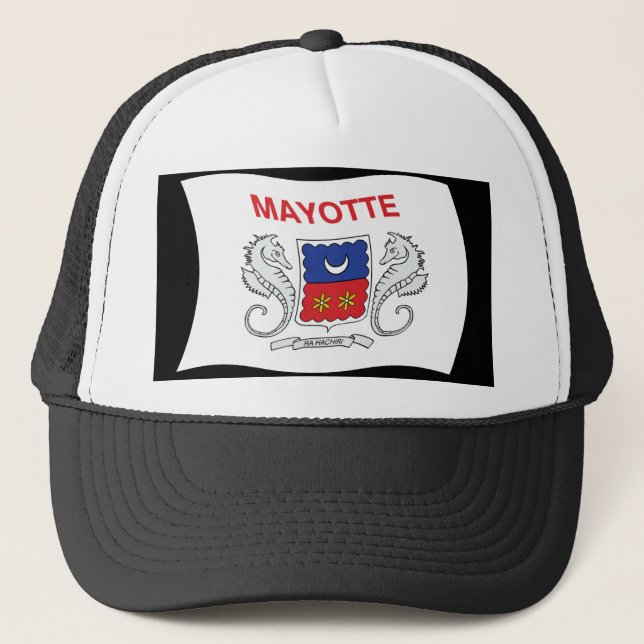 Mayotte Flag Hat Truckerkappe (Vorderseite)