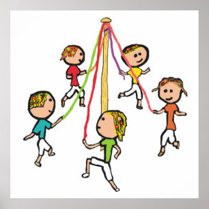 Maypole Dancing Poster