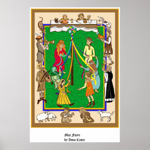 Maypole, mittelalterliches Fayre Poster