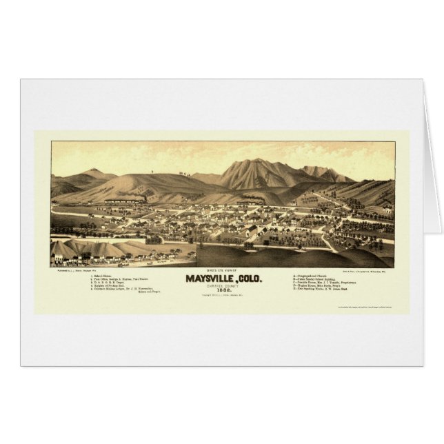 Maysville, carte panoramique de Co - 1882 (Devant horizontal)