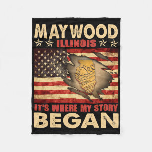 Maywood Illinois Usa Flagge 4. Juli  Fleecedecke
