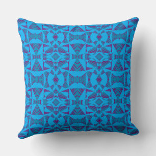 Maz Abstrakt Zebra Mosaic - Blau Lila Kissen