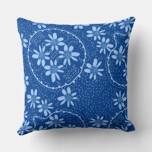 Maz Floral Bubbles Polka Dot Navy Blue Kissen