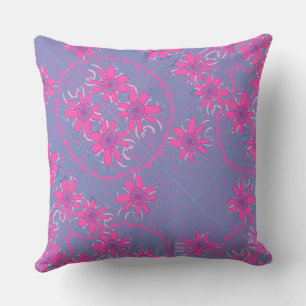 Maz Floral Bubbles Polka Dot Periwinkle Fuchsia Kissen