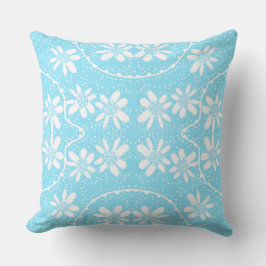 Maz Floral Bubbles Polka Dot White Baby Blue Kissen