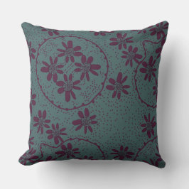 Maz Floral Bubbles Polka Dusty Seaweed Eggplant Kissen