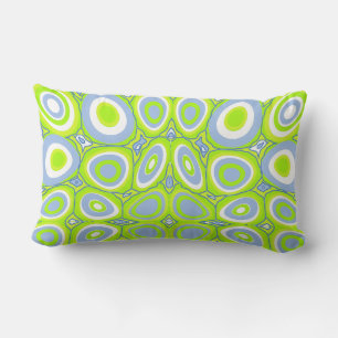 Maz Psychedelic Eggs - Blass Blue White Lime Green Lendenkissen