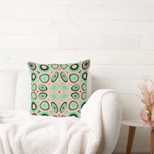 Maz Psychedelic Eggs - Spearmint Black Blush Pink Kissen