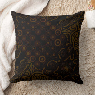 Maz Seabed Circles Curly Corly Reef - Black Beef Kissen