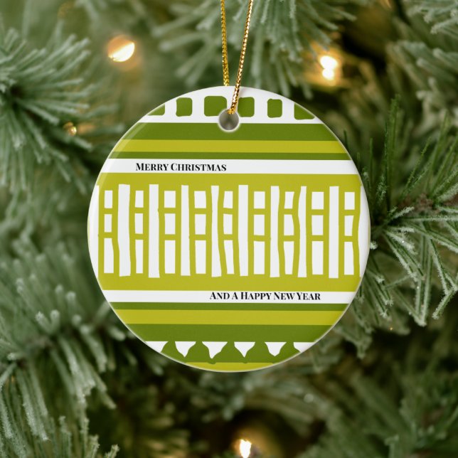 MAZ Striped Ribbed Knitting Pattern 081 Christmas  Keramik Ornament (Baum)