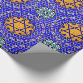 Mazal Tov und Siman Tov mit Blumenstern Geschenkpapier