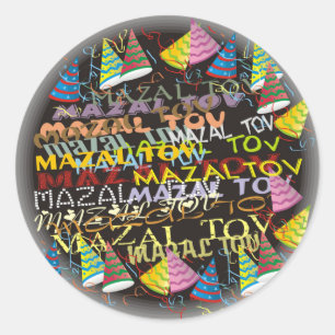 mazal tovs runder aufkleber
