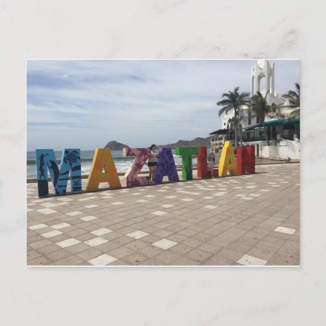 Mazatlán Mexico Logo Stadt Postkarte (Vorderseite)