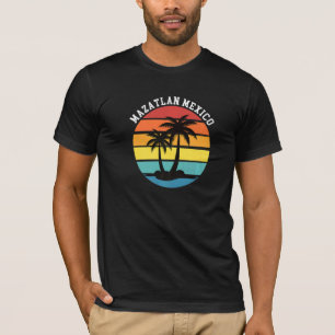 Mazatlan Mexico Palm Trees Silhouette Sunset T-Shirt