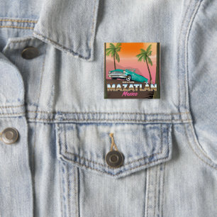 Mazatlán Mexico Reiseplakat Button