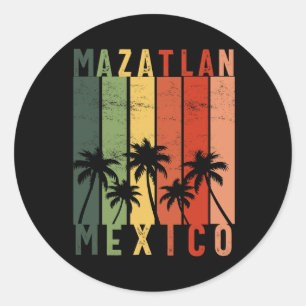 Mazatlan Mexico Souvenir Mexikanischer Urlaub Männ Runder Aufkleber