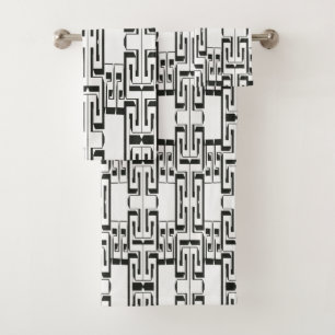 Maze de bain Motif en noir blanc