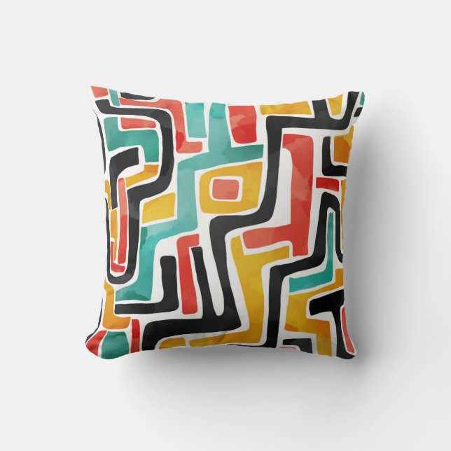 Maze Design Throw Kissen - Abstrakte Wohngestaltun (Vorderseite)