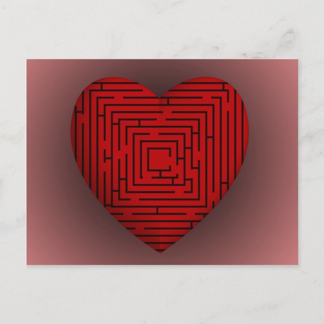 Maze Heart Postkarte (Vorderseite)