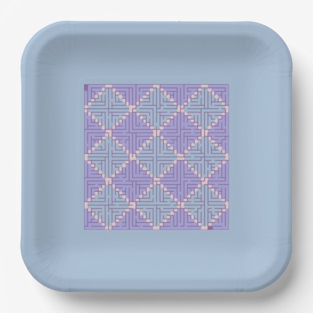 Maze Patchwork Pappteller (Vorderseite)