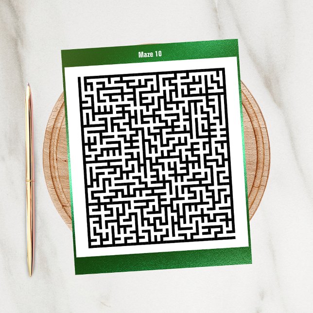 Maze Puzzle 10 Green | Aktivitätskarten Postkarte (Von Creator hochgeladen)