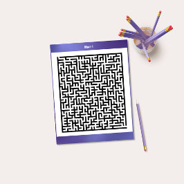 Maze Puzzle 1 Lila | Aktivitätskarten Postkarte