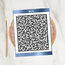 Maze Puzzle 20 Blue | Aktivitätskarten Postkarte