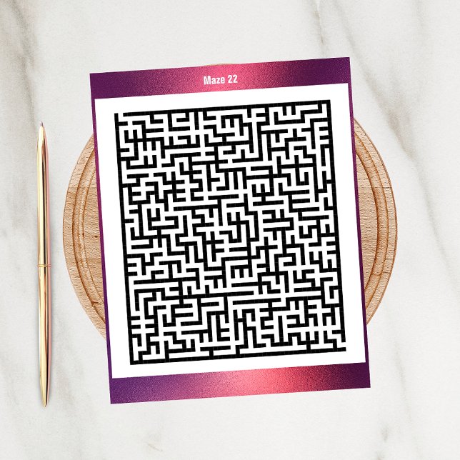 Maze Puzzle 22 Red | Aktivitätskarten Postkarte (Von Creator hochgeladen)